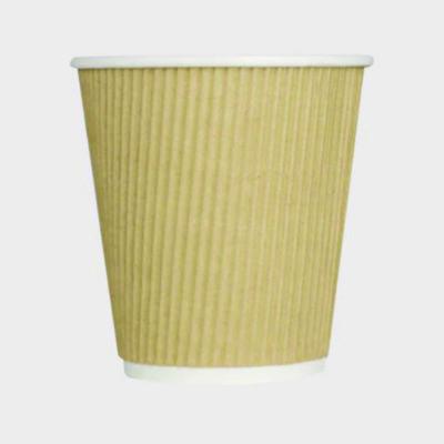 KRTCKRC510 Ripple Hot Cups, 10 oz, Paper, Kraft/White, 500/Carton KARAT BY LOLLICUP