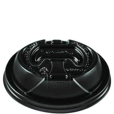 DCCOPT1224TGB Optima Reclosable Lids for Hot Paper Cups, Fits 12 oz to 24 oz Hot Cups, Plastic, Black, 1,200/Carton