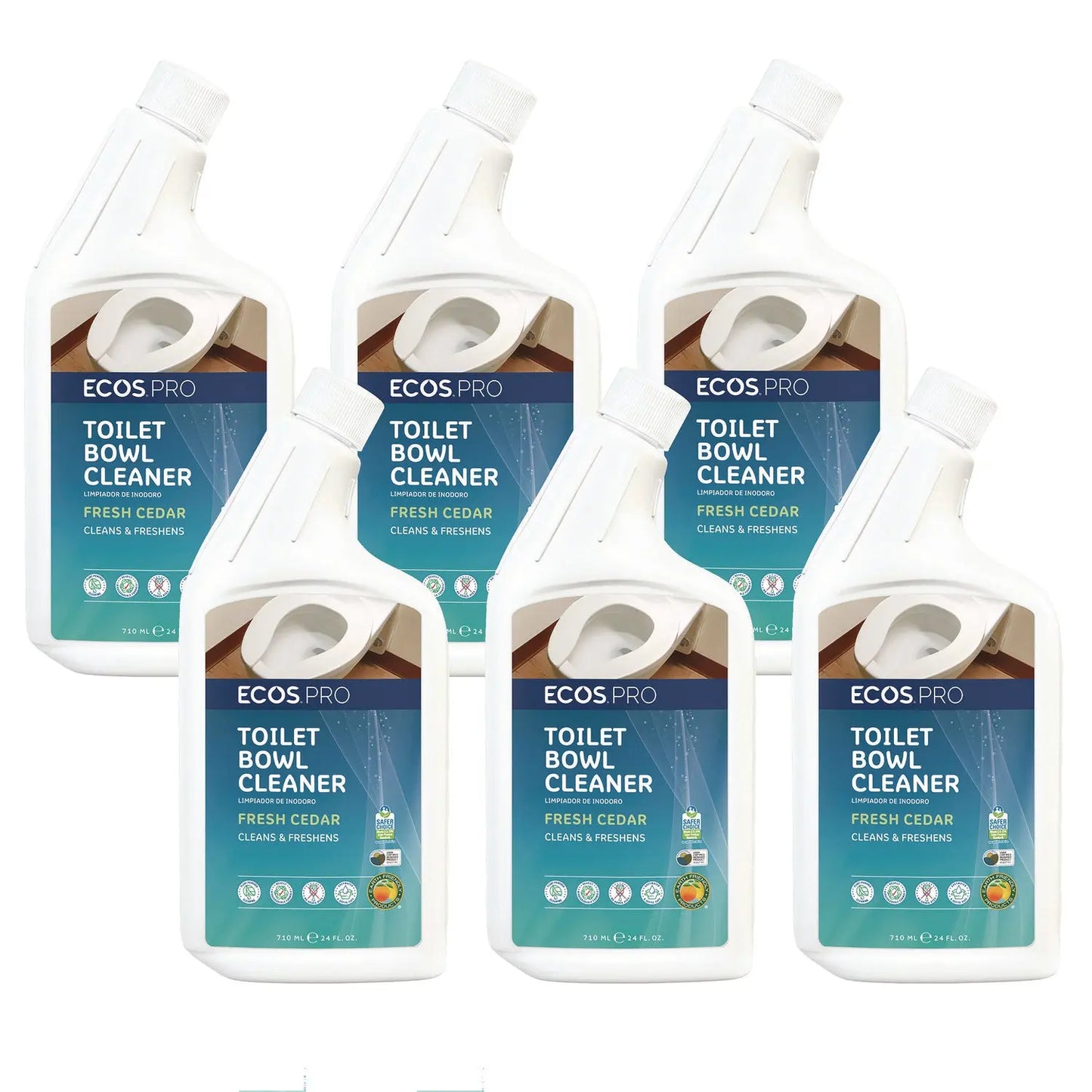 EOPPL97036CT Toilet Bowl Cleaner, Fresh Cedar Scent, 24 oz Squeeze Bottle, 6/Carton ECOS PRO
