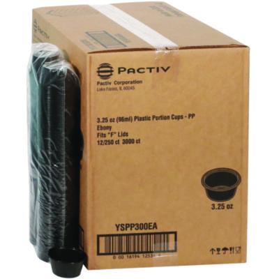 PCTYSPP300EA Plastic Portion Cup, 3.25 oz, Black, 3,000/Carton