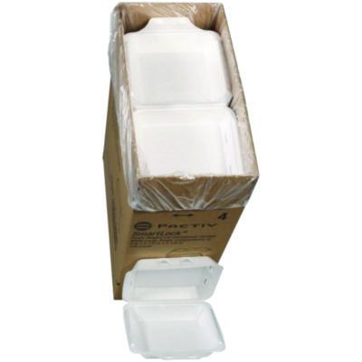PCTYHLWV9010000 SmartLock Vented Foam Hinged Lid Container, 9 x 9.5 x 3.3, White, 150/Carton
