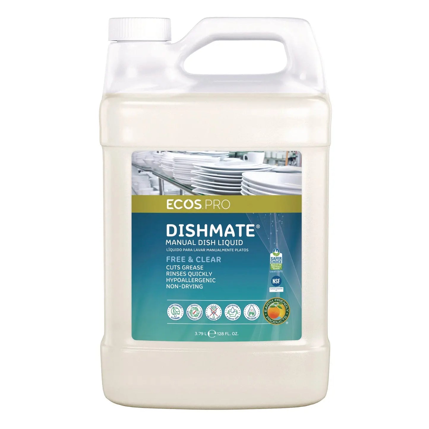 EOPPL972104EA Dishmate Manual Dish Liquid, 128 oz Bottle ECOS PRO