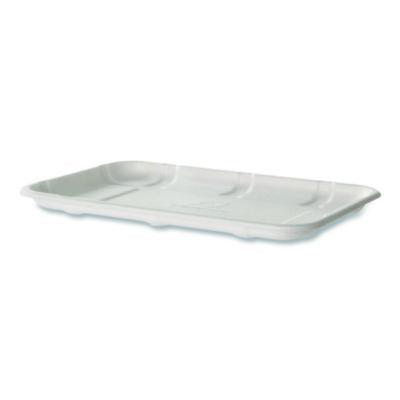 ECOEPMP2SNFA Meat and Produce Food Trays, 8.5 x 6.2 x 0.5, White, Sugarcane Fiber, 400/Carton
