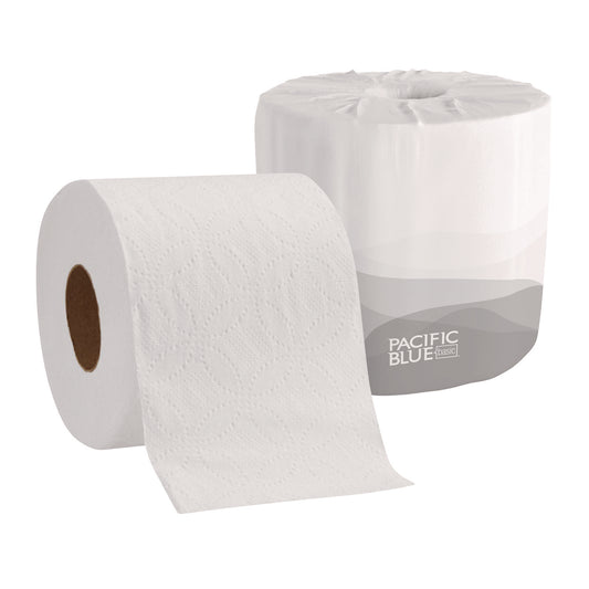 GPC1988001 Pacific Blue Basic Bathroom Tissue, Septic Safe, 2-Ply, White, 550 Sheets/roll, 80 Rolls/carton