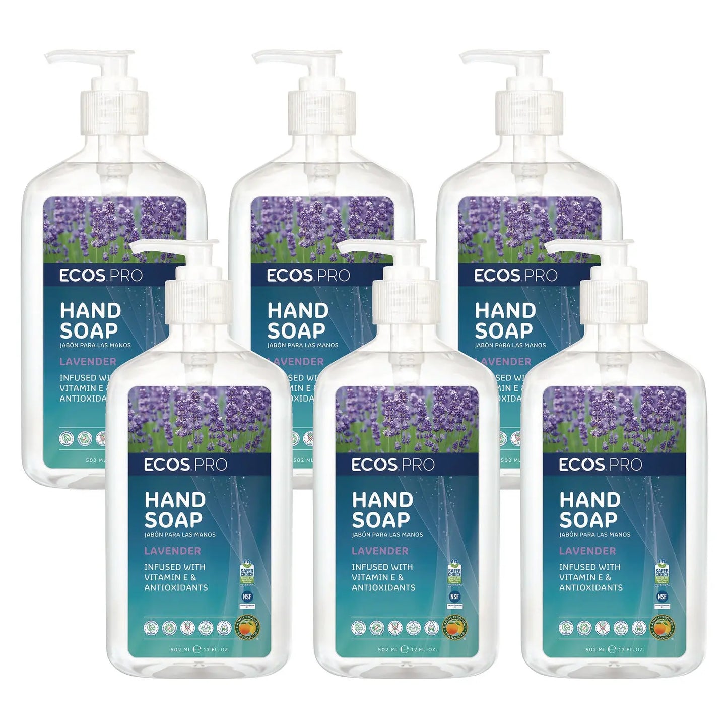 EOPPL96656CT Liquid Hand Soap, Lavender Scent, 17 oz, 6/Carton ECOS PRO