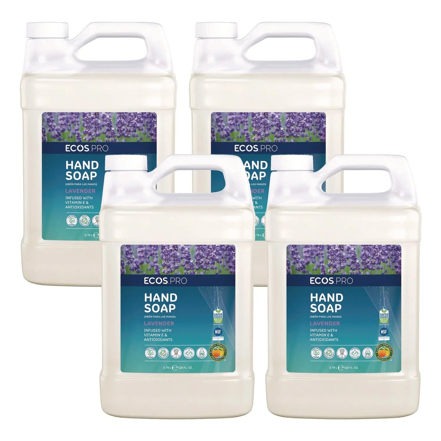 EOPPL966504CT Liquid Hand Soap, Lavender, 1 gal, 4/Carton ECOS PRO