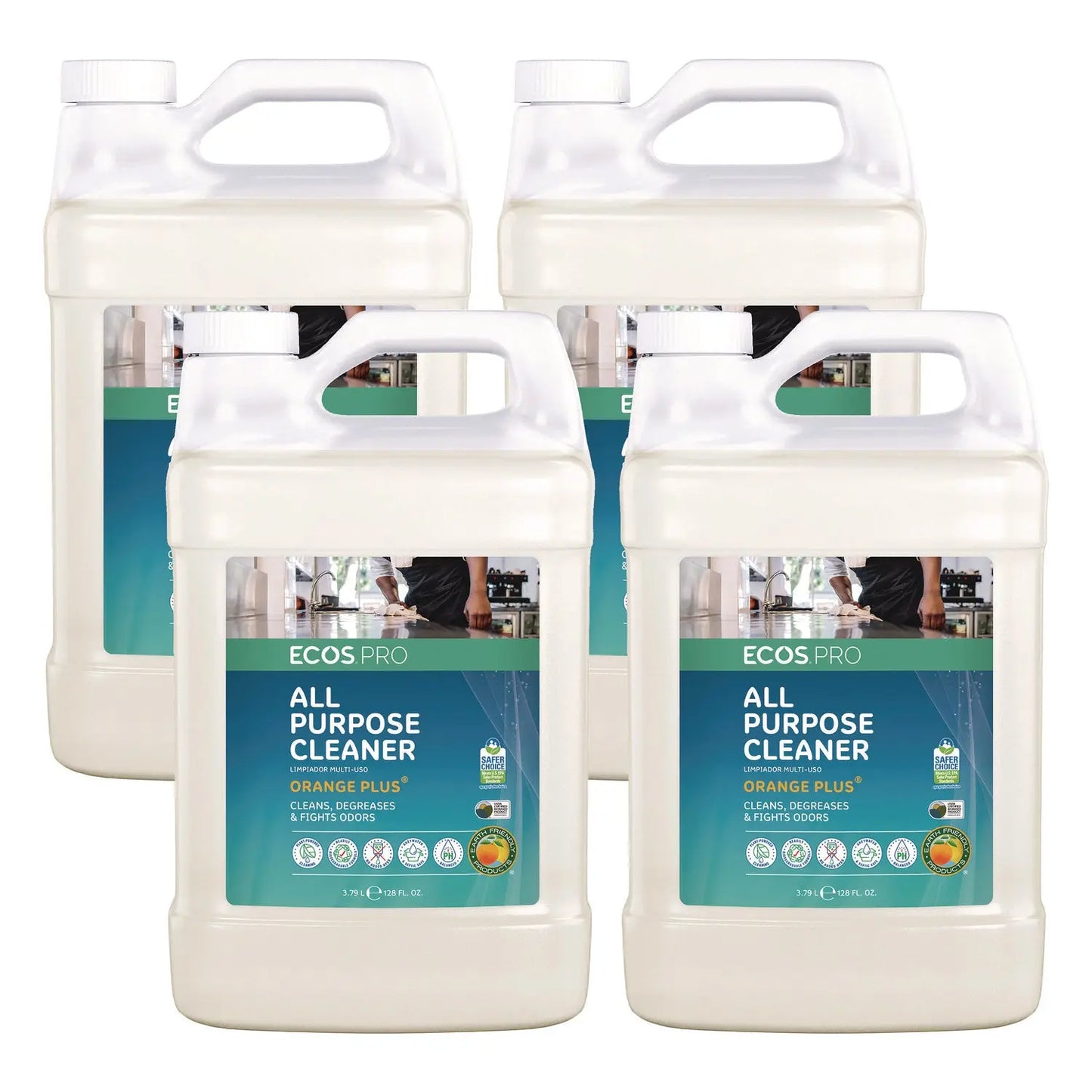 EOPPL970604CT Orange Plus All-Purpose Cleaner and Degreaser, Citrus Scent, 1 gal Bottle, 4/Carton ECOS PRO