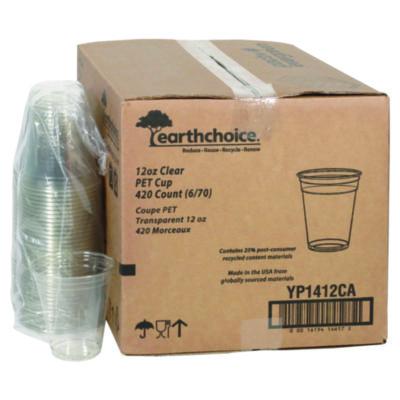 PCTYP1412CA RPET Cold Cup, 12 oz, Plastic, Clear, 420/Carton
