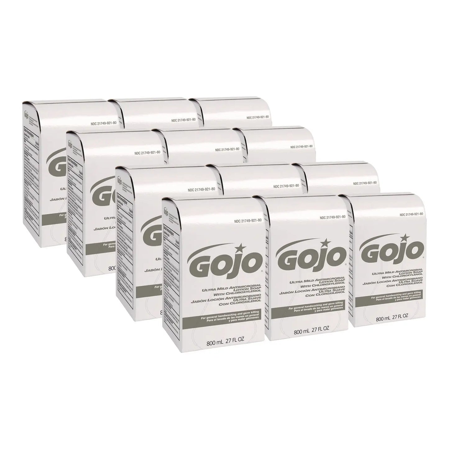 GOJ921212CT Ultra Mild Lotion Soap with Chloroxylenol Refill, Coconut Scent, 800 mL, 12/Carton GOJO