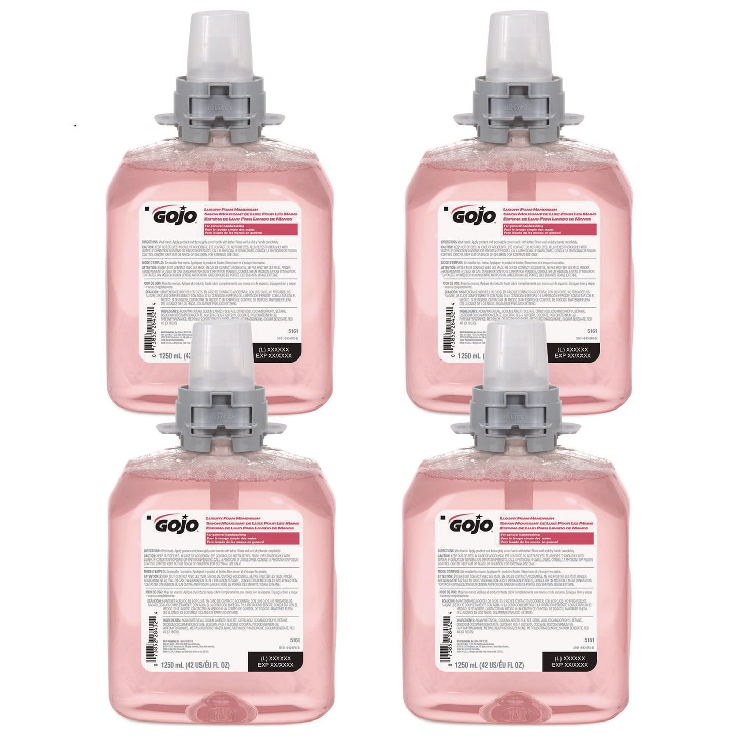GOJ516104CT Luxury Foam Handwash Refill, For FMX-12 Dispenser, Refreshing Cranberry Scent, 1,250 mL, 4/Carton