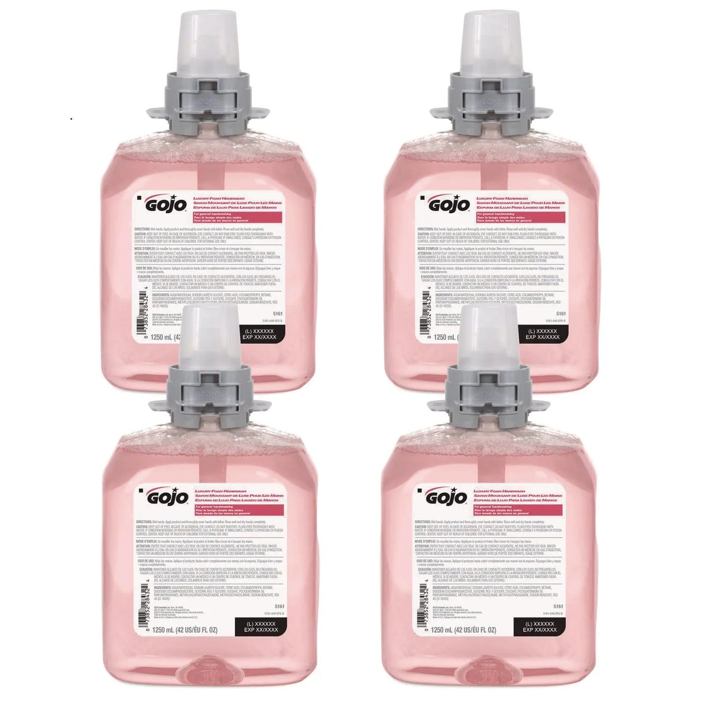 GOJ516104CT Luxury Foam Handwash Refill, For FMX-12 Dispenser, Refreshing Cranberry Scent, 1,250 mL, 4/Carton GOJO