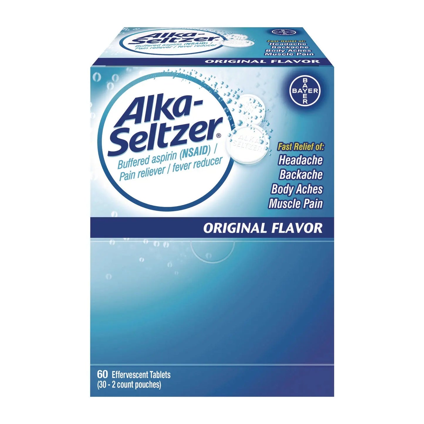 PFY64038 Buffered Aspirin (NSAID) Tablets, 2/Pack, 30 Packs/Box Alka-Seltzer