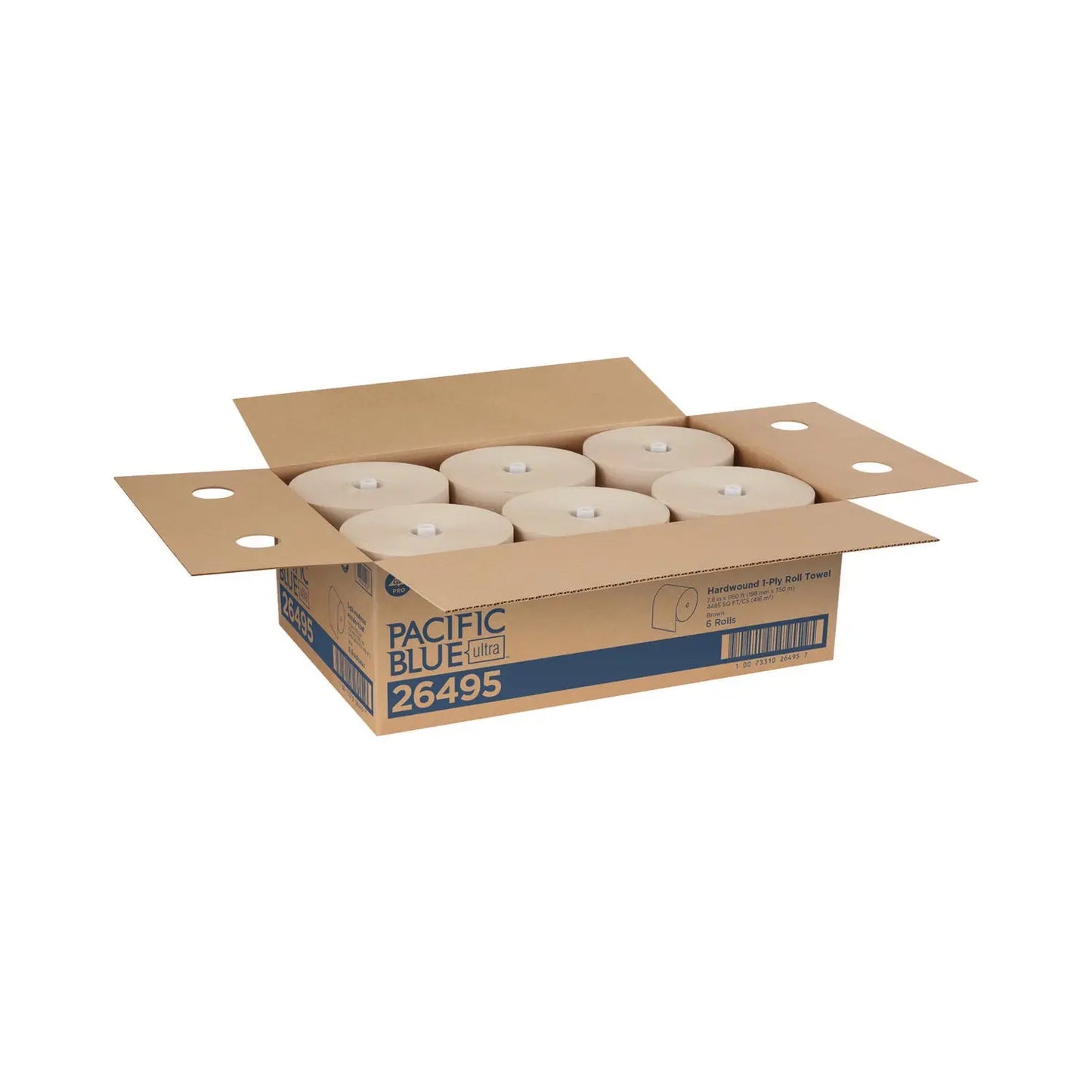GPC26495 Pacific Blue Ultra Paper Towels, 1-Ply, 7.87" x 1,150 ft, Natural, 6 Rolls/Carton Georgia Pacific Professional