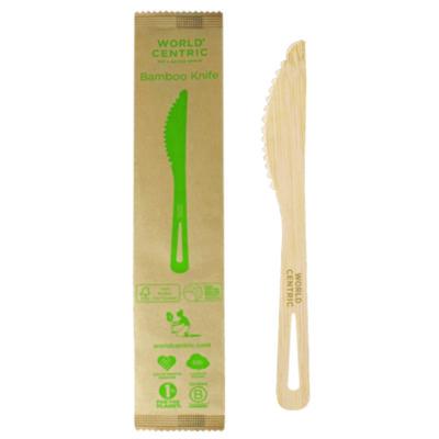 WORKNBBI Bamboo Cutlery, Knife, Paper, Natural, 750/Carton