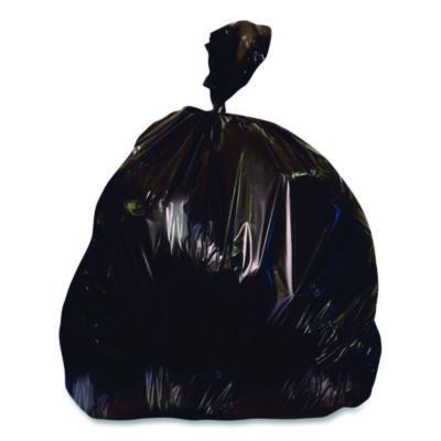 HER402709 Linear Low-Density Can Liners, 60 gal, 2.5 mil, 38" x 58", Black, Flat Pack, 50/Carton HERITAGE