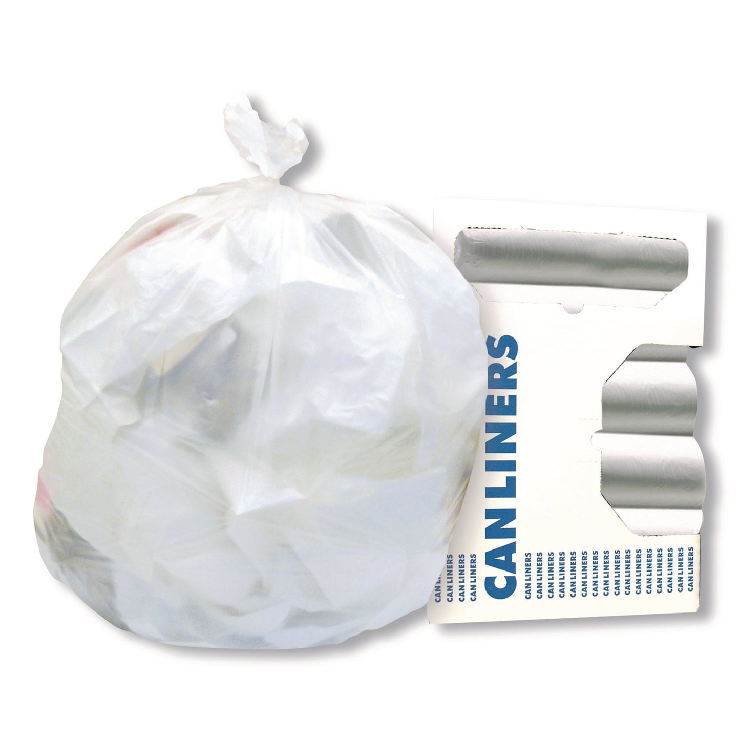 HER757796 AccuFit Linear Low-Density Can Liners, 55 gal, 0.9 mil, 40" x 53", Clear, Roll, 100/Carton Heritage