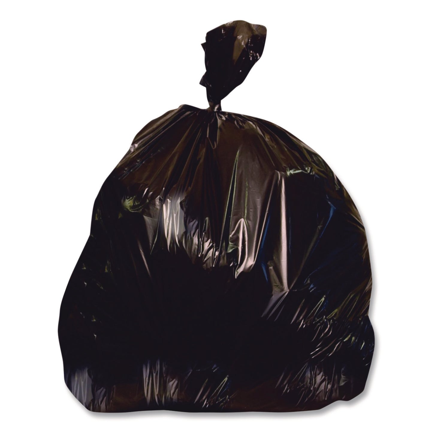 HER2597592 Linear Low-Density Can Liners, 56 gal, 1.5 mil, 51" x 48", Black, Flat Pack, 100/Carton Heritage