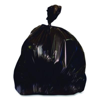 HER2597605 Low Density Can Liners, 60 gal, 1.7 mil, 38" x 58", Black, Flat Pack, 100/Carton HERITAGE
