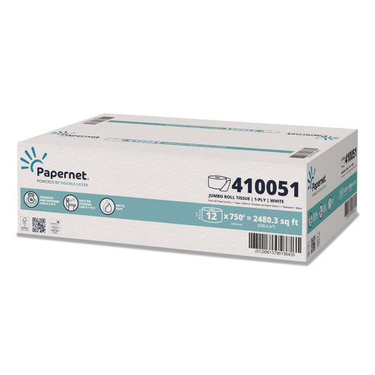 SOD410051 HyTech Seas Mini JRT, Septic Safe, 1-Ply, 3.3" x 750 ft, White, 6 Rolls/Carton