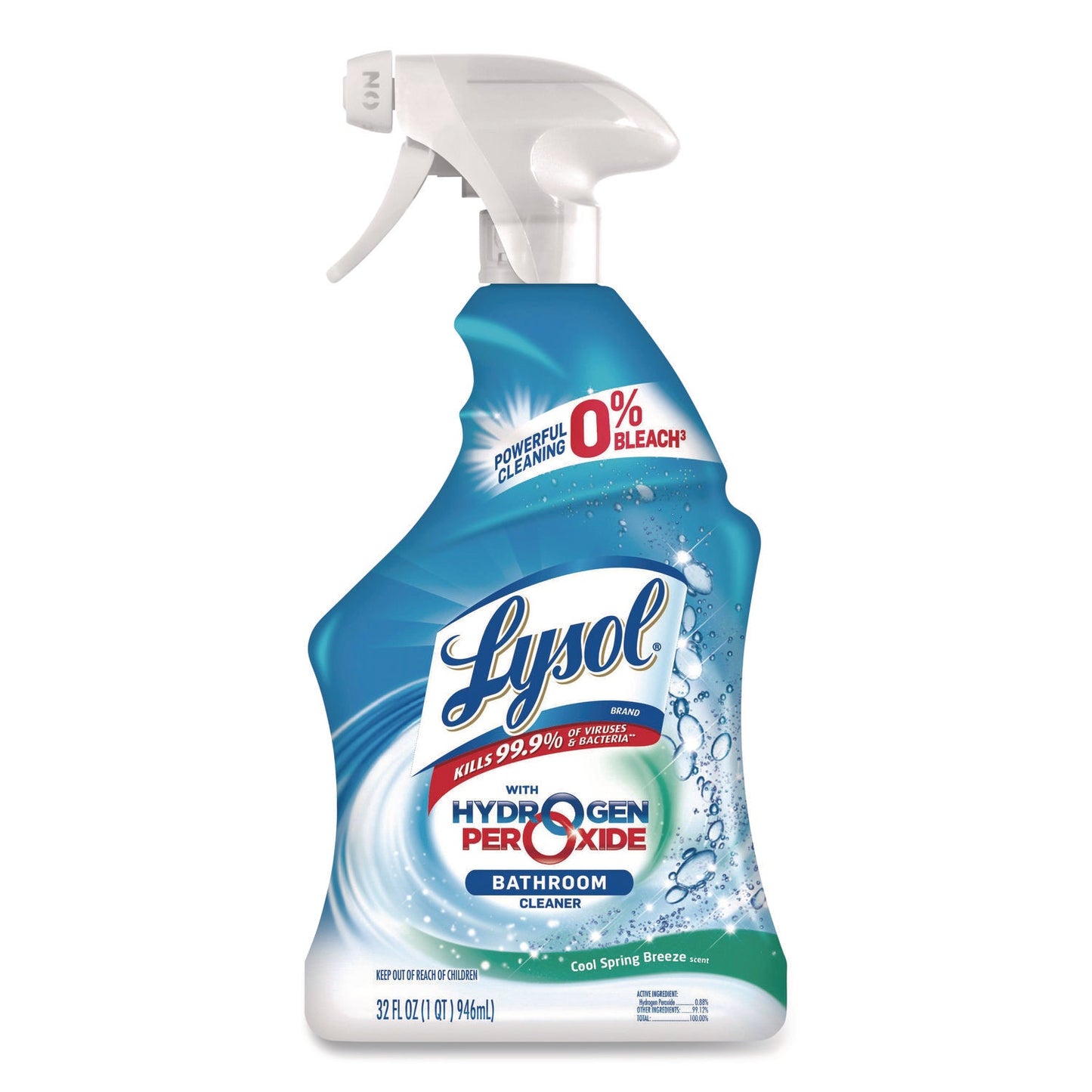 RAC99828EA Bathroom Cleaner with Hydrogen Peroxide, Cool Spring Breeze, 32 oz Trigger Spray Bottle LYSOL Brand
