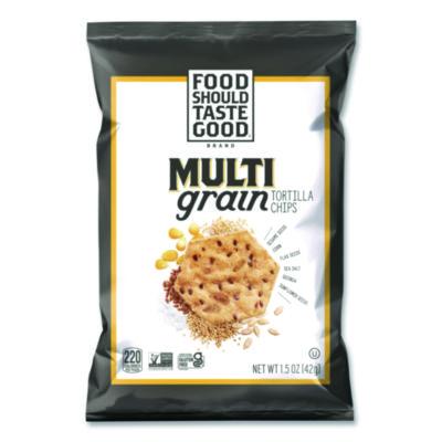 AVT77613 Tortilla Chips, Multigrain with Sea Salt, 1.5 oz., 24/Carton FOOD SHOULD TASTE GOOD