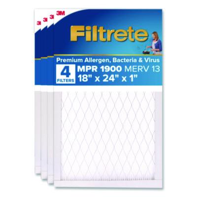 MMMUA214CA Premium Allergen, Bacteria and Virus Air Filter, MERV 13, MPR 1900, 18 x 24, 4/Carton 3M/COMMERCIAL TAPE DIV.