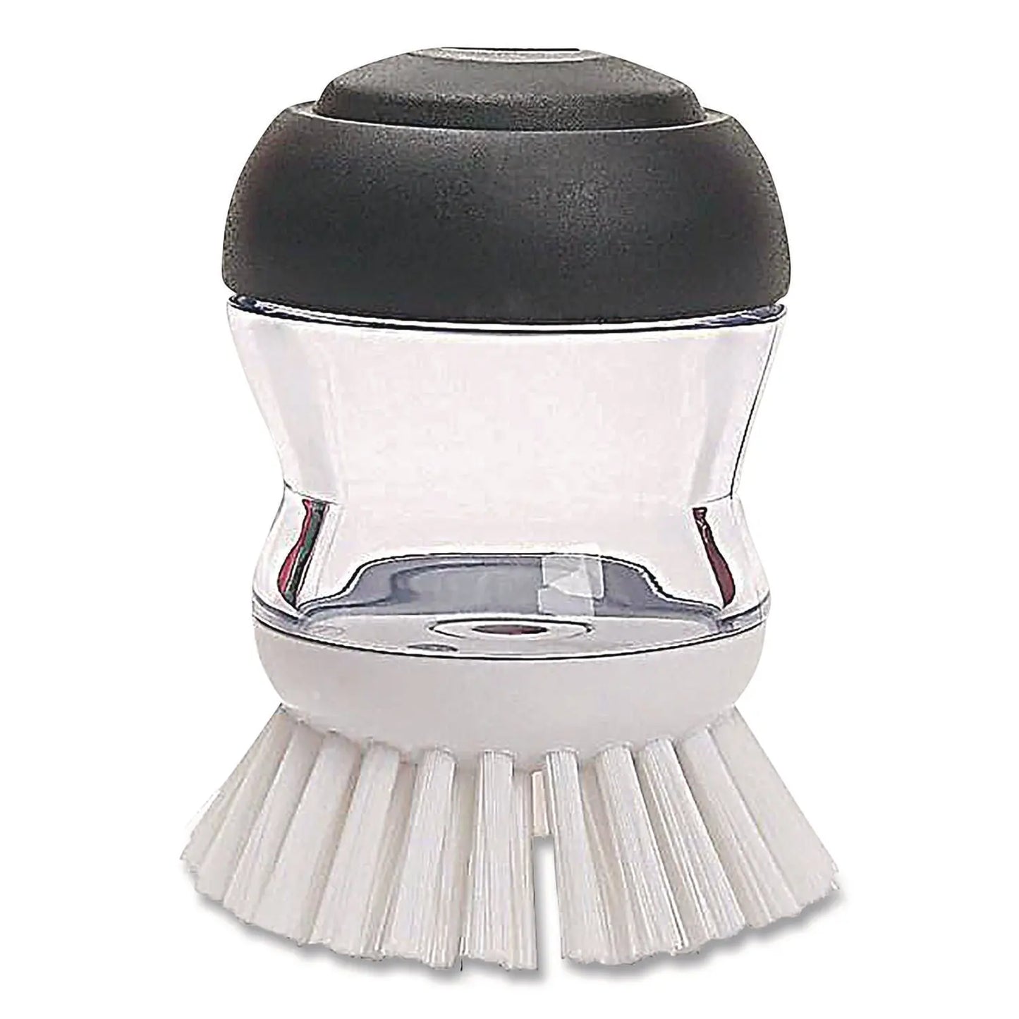 OXO36481 Good Grips Soap Dispensing Palm Brush, Whie Nylon Bristles, 4" Brush, Clear/Black Handle OXO