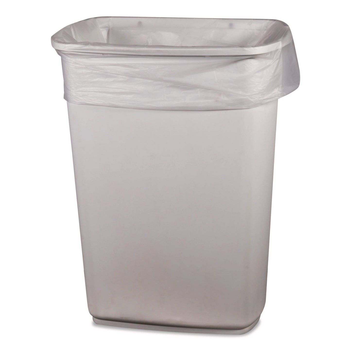HERH6639YCRAC Linear Low-Density Can Liners, 33 gal, 1 mil, 33" x 39", Clear, 150/Carton
