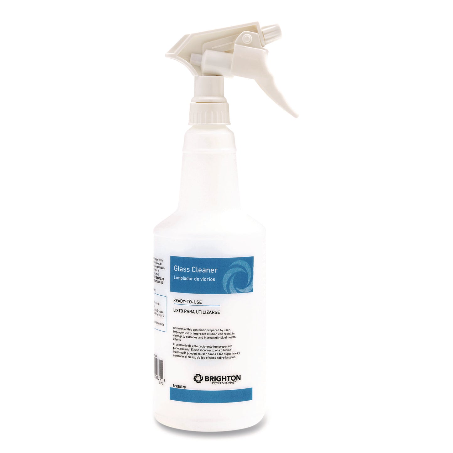 HOSBPR28379CC Trigger Spray Bottle for Portion Packet Glass Cleaner, 32 oz, White/Blue