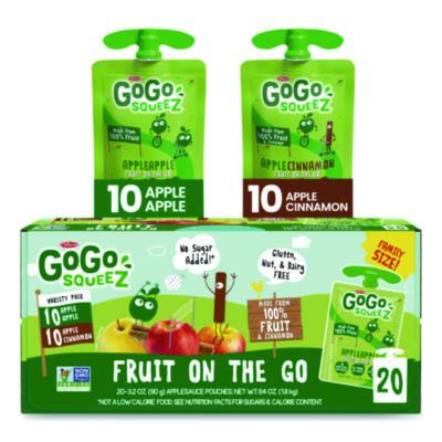 GGQ24331019 Fruit on the Go, (10) Apple/(10) Apple Cinnamon, 3.2 oz Pouch, 20/Box MATERNE NORTH AMERICA