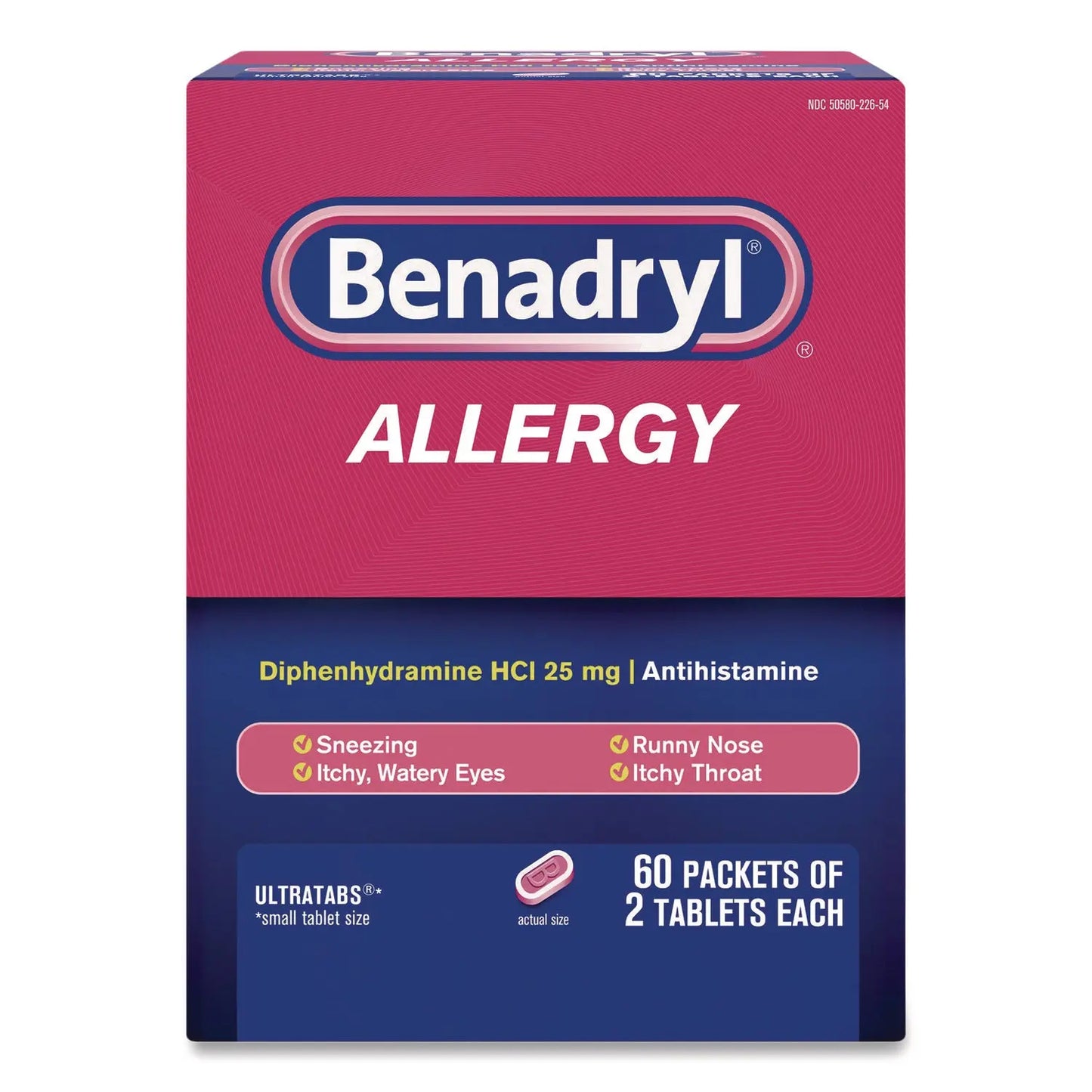 JOJ17060 Allergy Ultratabs Tablets, Two-Pack, 60 Packs/Box Benadryl