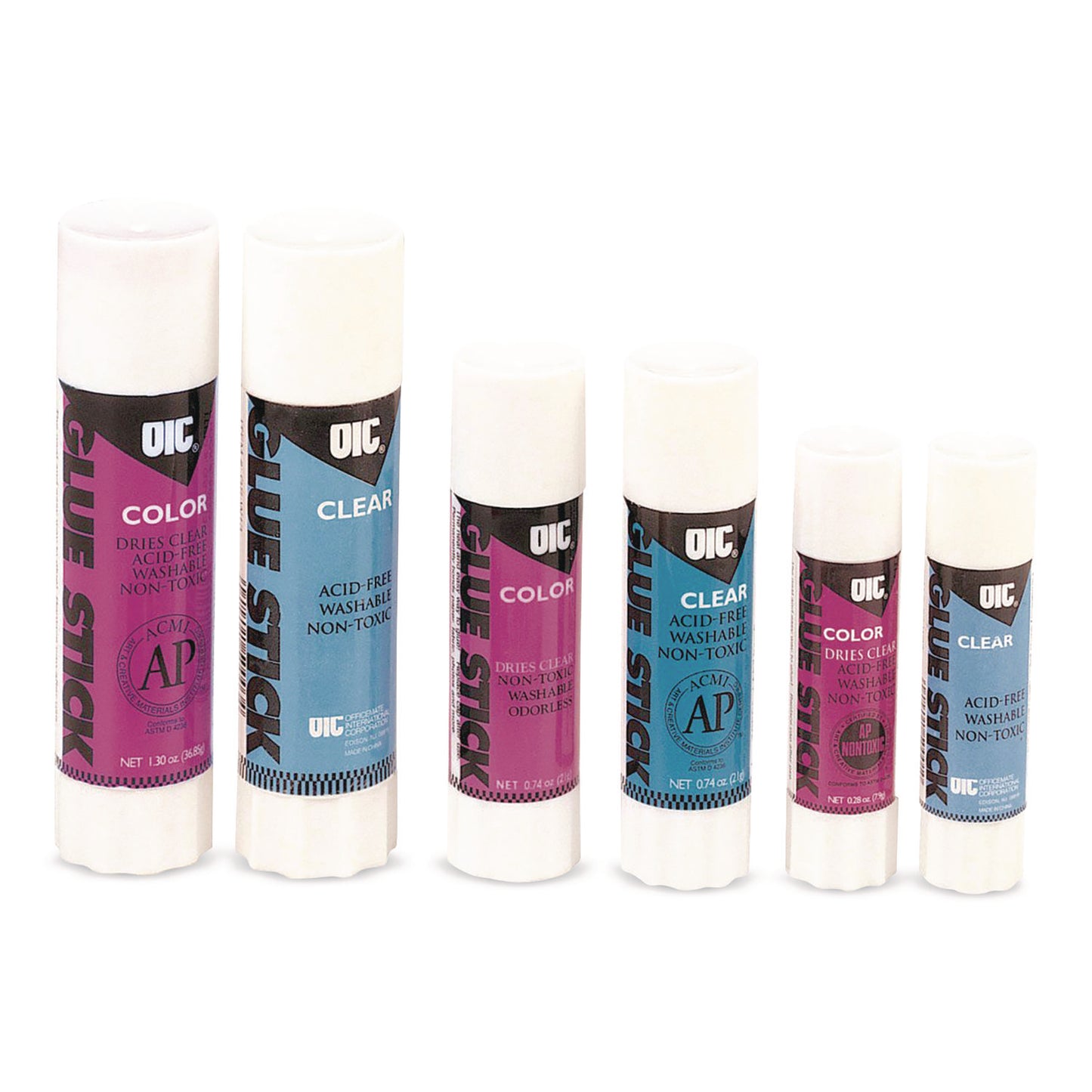 OIC385417 Glue Stick,1.3 oz, Applies Purple, Dries Clear Officemate