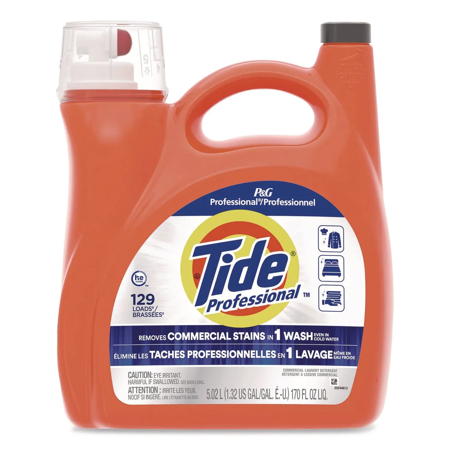 PGC13946 Commercial HE Liquid Laundry Detergent, 129 Loads, 170 oz Bottle with Dispensing Tap Tide Professional