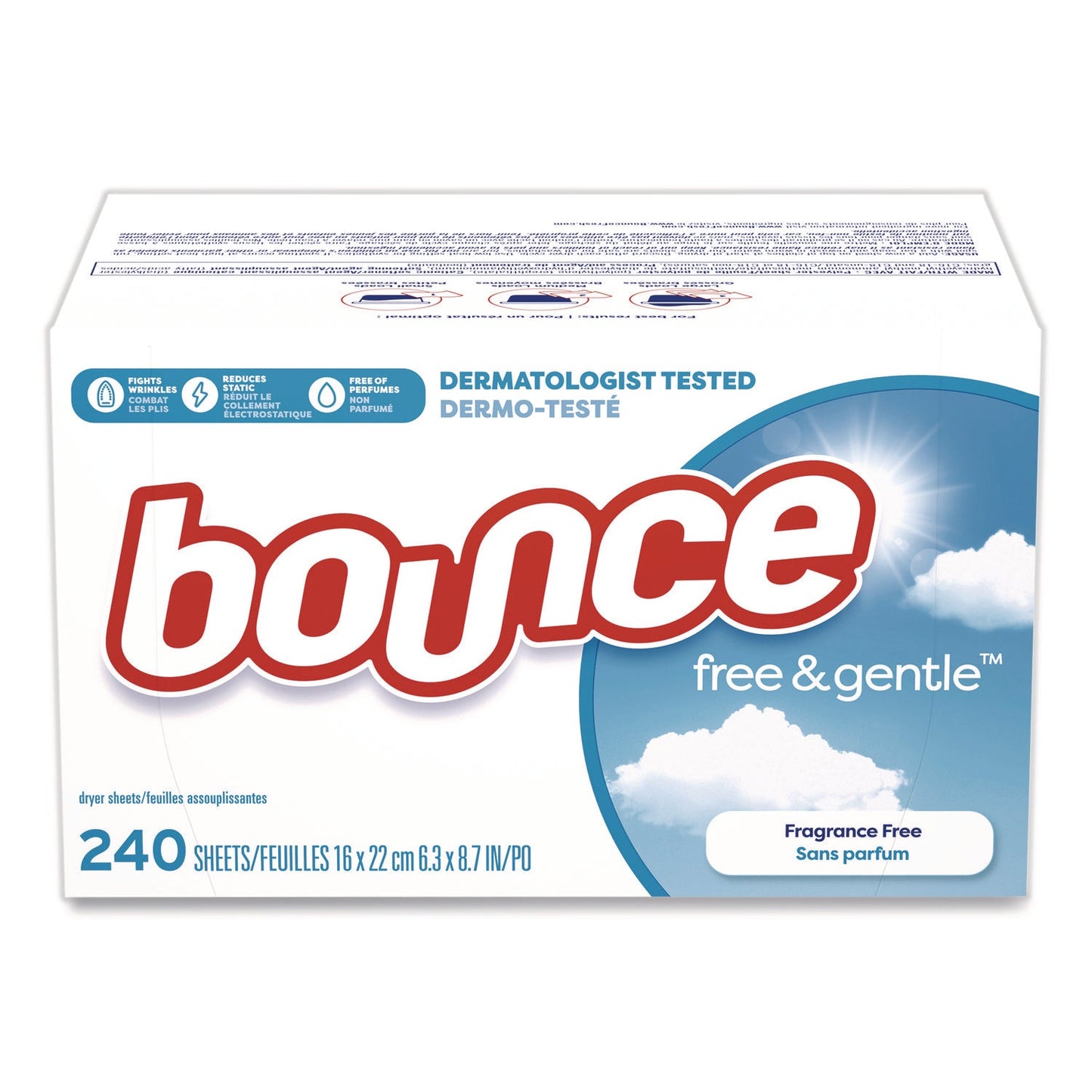 PGC24684BX free and gentle Dryer Sheets, Fragrance-Free, 240/Box Bounce