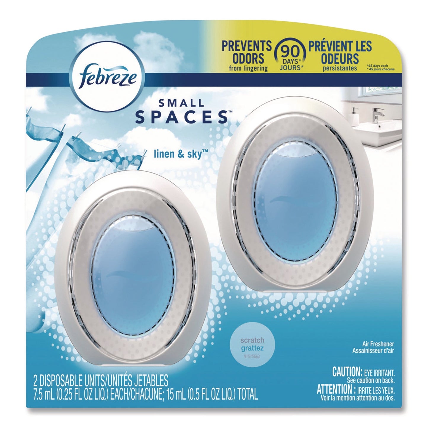 PGC93326EA smallSPACES, Linen and Sky, 0.25 oz, 2/Pack Febreze