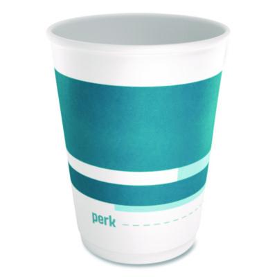PRKPK60911CT Insulated Paper Hot Cups, 12 oz, White/Blue, 480/Carton PERK