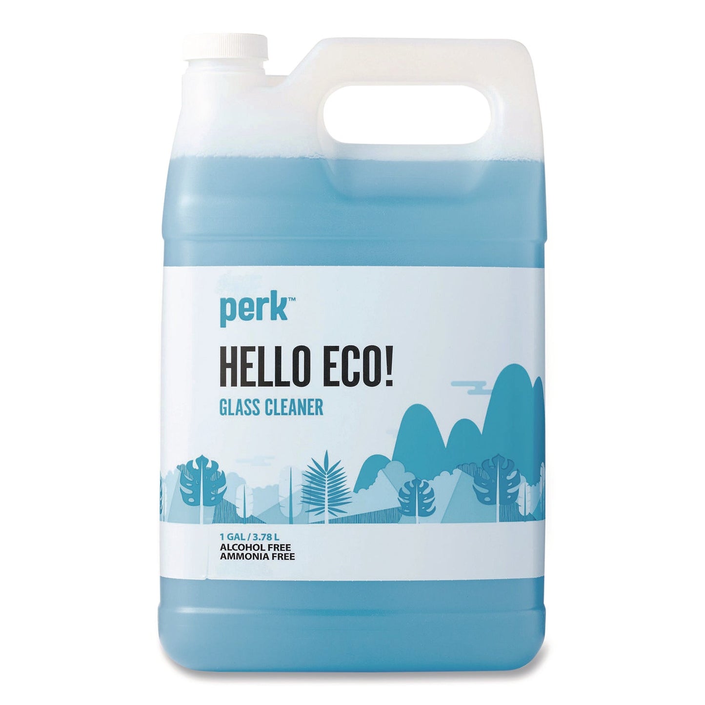 PRKPK611001ACC Hello Eco Glass Cleaner Refill, Unscented, 1 gal Bottle Perk