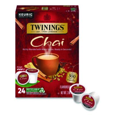 TWGTNA09954 Tea K-Cups, Chai, 0.12 oz, 24/Box KEURIG DR PEPPER