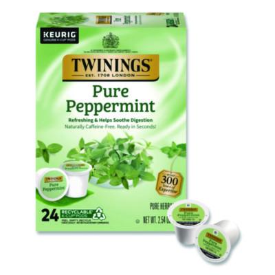TWGTNA85813 Tea K-Cups, Pure Peppermint, 0.11 oz, 24/Box KEURIG DR PEPPER