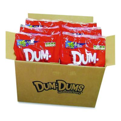 SPA711 Dum-Dum-Pops, Assorted Flavors, Individually Wrapped, 2 lb Bag, 200 Pieces/Bag, 6 Bags/Carton