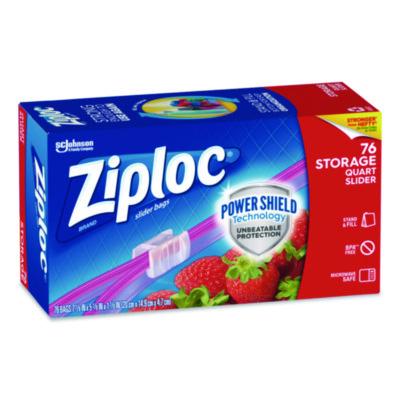 SJN316490EA Slider Storage Bags, Quart, 5.88" x 1.88" x 7.88", Clear, 76 Bags