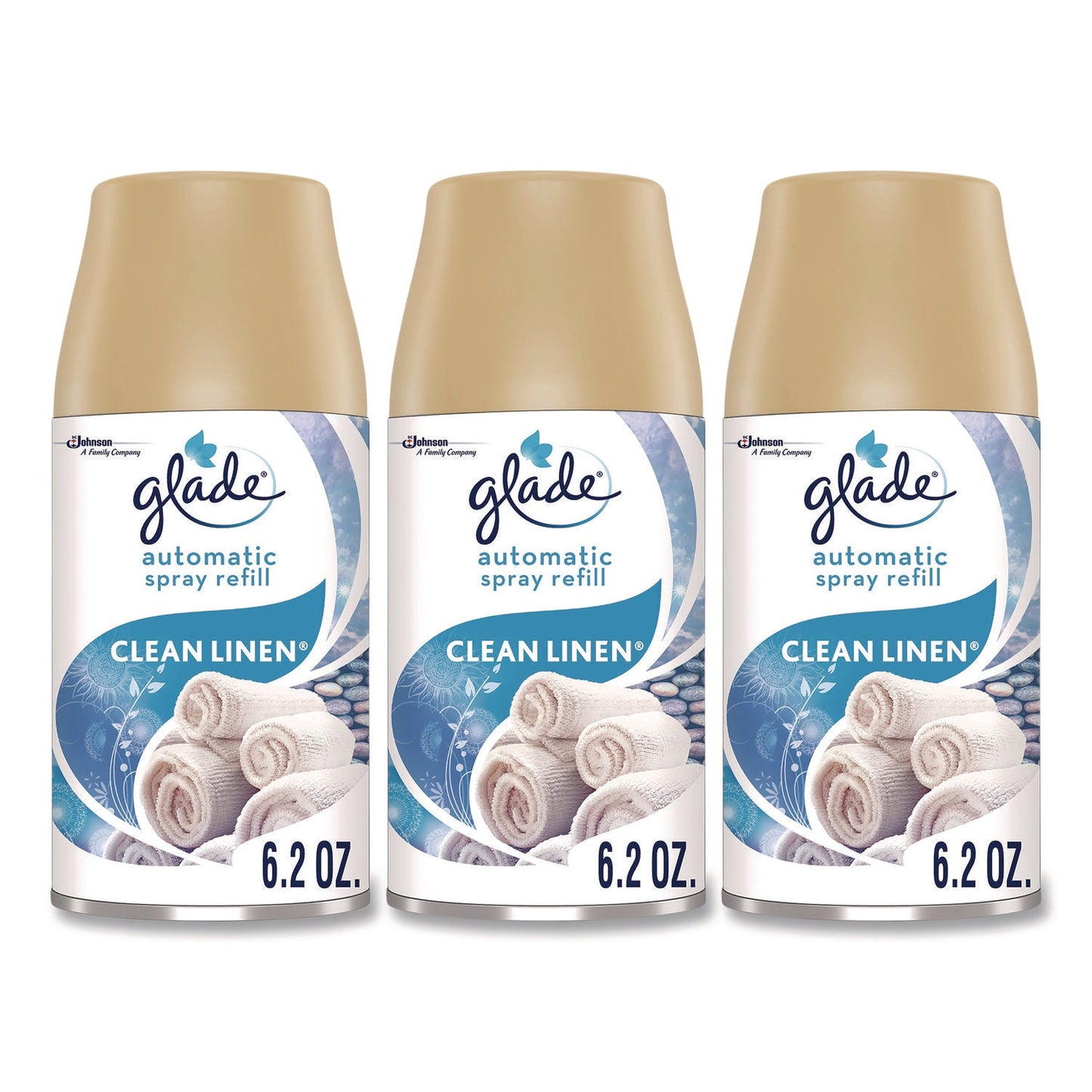 SJN375632 Automatic Air Freshener Refill, Clean Linen, 6.2 oz Can, 3/Pack Glade