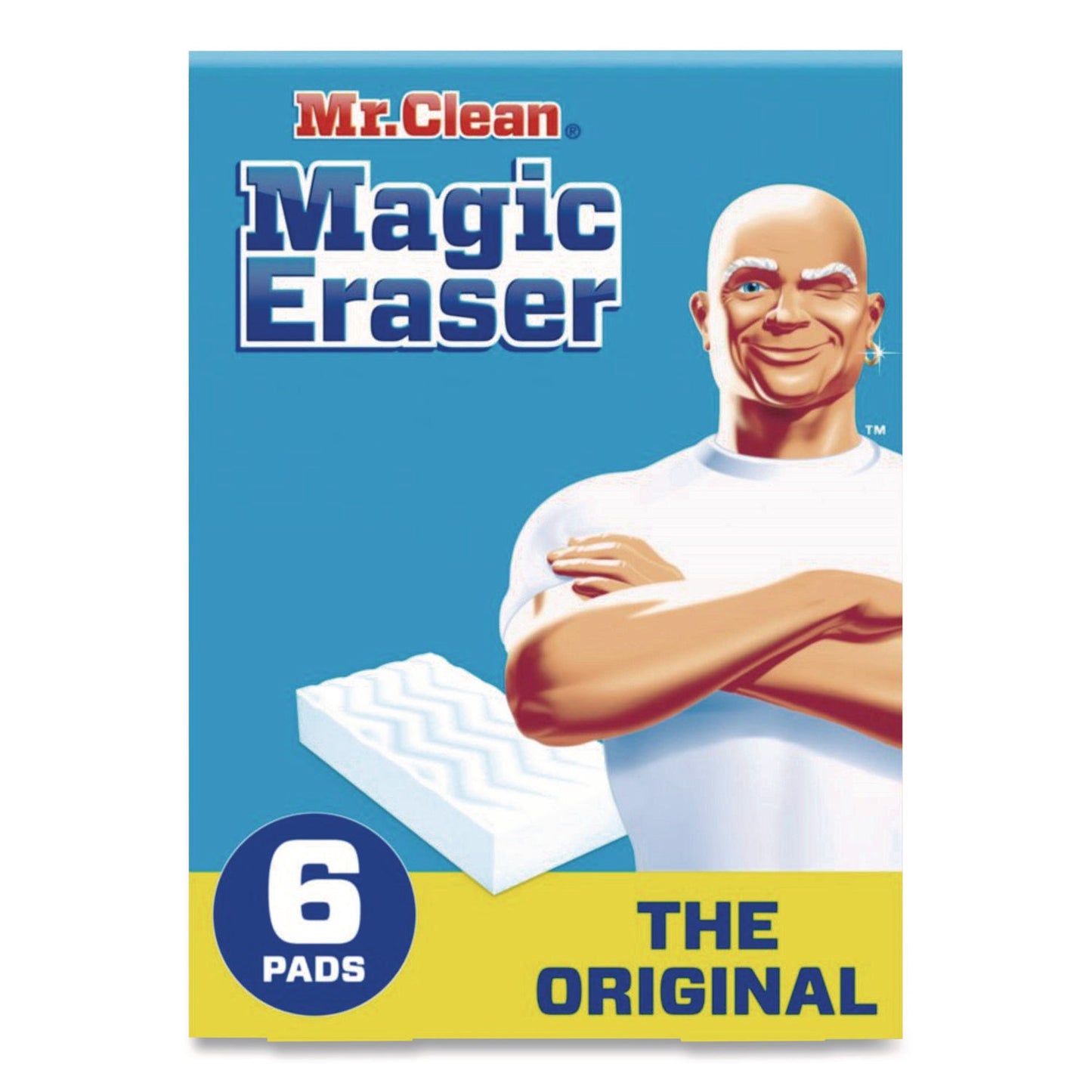 PGC79009 Magic Eraser, 2.3 X 4.6, 1" Thick, White, 6/pack, 6 Packs/carton Mr. Clean
