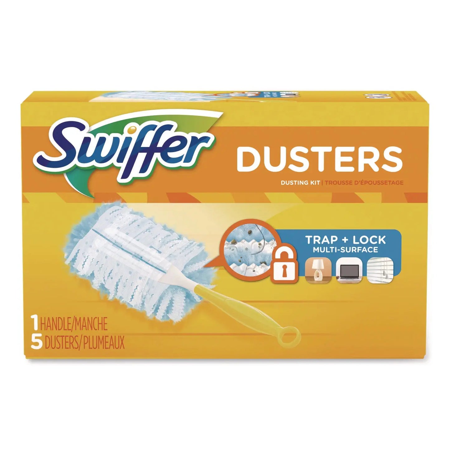 PGC11804KT Dusters Starter Kit, Dust Lock Fiber, 6" Handle, Blue/yellow Swiffer
