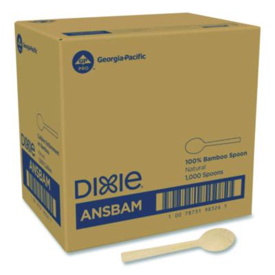 DXEANSBAM Bamboo Cutlery, Mediumweight Spoon, Paper, Light Golden, 100/Pack, 10 Packs/Carton DIXIE FOOD SERVICE