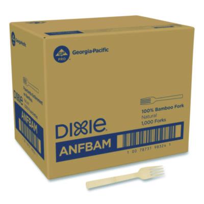 DXEANFBAM Bamboo Cutlery, Mediumweight Fork, Paper, Light Golden, 100/Pack, 10 Packs/Carton DIXIE FOOD SERVICE