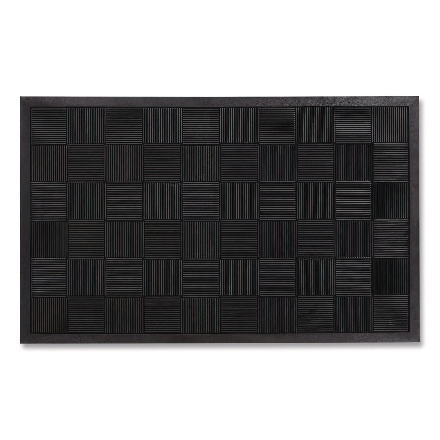 MLLPARQUET3X5 Parquet Scraper Mat, Black Blade Ribbed Rubber Surface, 36" x 60"