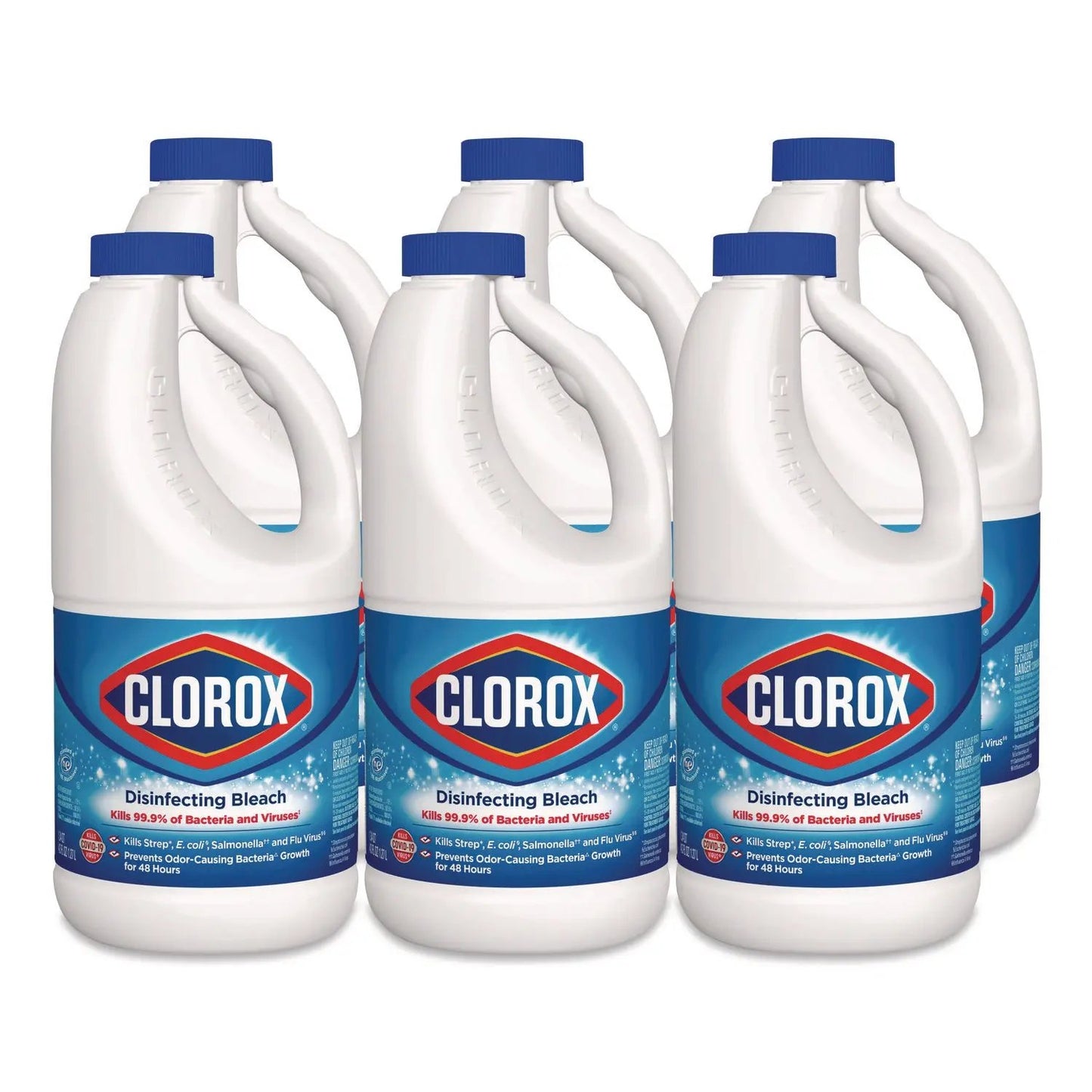 CLO32260 Concentrated Regular Disinfecting Bleach, 43 oz Bottle, 6/Carton Clorox