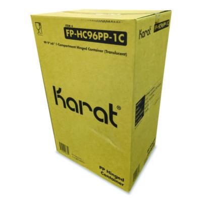 KRTFPHC96PP1C Polypropylene Plastic Hinged Container, 6 x 9 x 2.97, Clear, Plastic, 125/Pack, 2 Packs/Carton KARAT BY LOLLICUP
