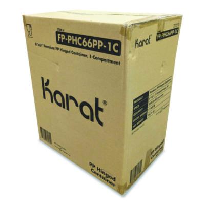 KRTFPPHC66PP1C Polypropylene Plastic Hinged Container, 6 x 6 x 3, Black/Clear, Plastic, 50/Pack, 6 Packs/Carton KARAT BY LOLLICUP